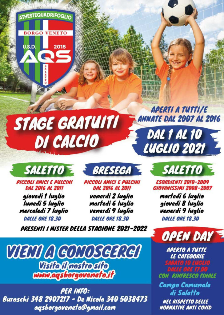 STAGE GRATUITI DI CALCIO AQS Borgo Veneto